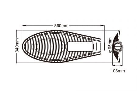 LED街路灯OD-10076R3の図面