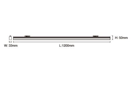 Dessin de la lumière de rail LED D-TRED24DR1-BK