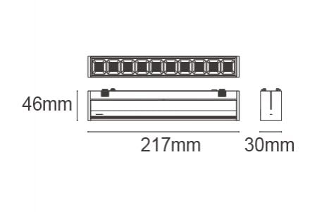 LED Track Light D-UTMTSPL12NRT Drawing