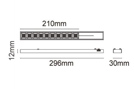 Dessin de la lumière de piste LED D-UTMTSPL8W