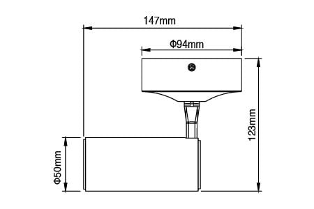 Dessin de la lumière de rail LED LED-CCP15W-BK