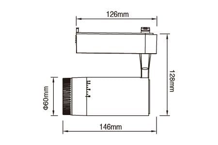 Bản vẽ đèn LED đường ray LED-TRCH15NAABK