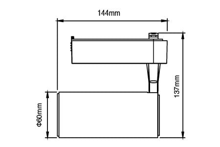 Đèn LED Đường Ray LED-TRCP20D-BK Bản vẽ