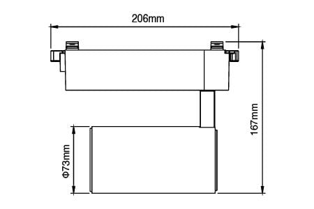 LED Track Light LED-TRCP30W Drawing