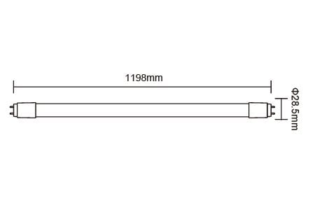 :LED Tube LED-T813D-57KR1 Drawing