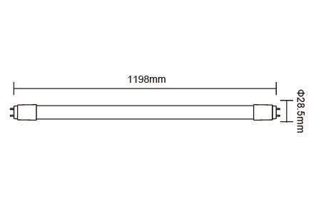 :LED Tube LED-T813D-ESR1 Drawing