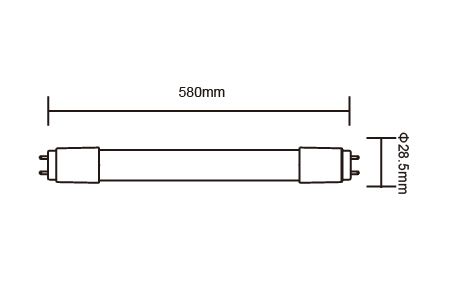 :Dessin du tube LED LED-T87D-57KR1