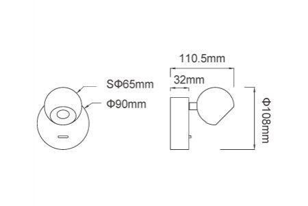 Lumière murale LED D-26013-BK Dessin