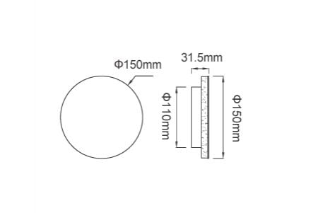 Lumière Murale LED D-26015BK-150 Dessin