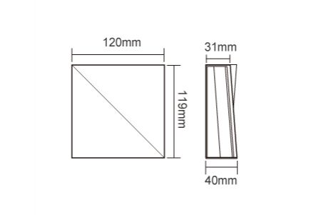 LED Wall Light D-26020-BK Drawing