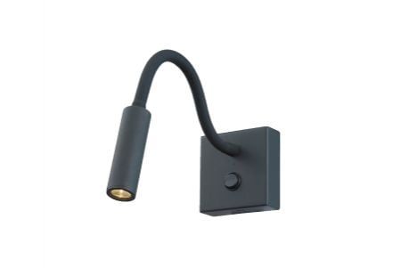 Luz de Pared LED Flexible Negra 3W - Luz de Pared LED Flexible Negra 3W