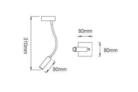 LEDウォールライト LED-26010-BK 図面