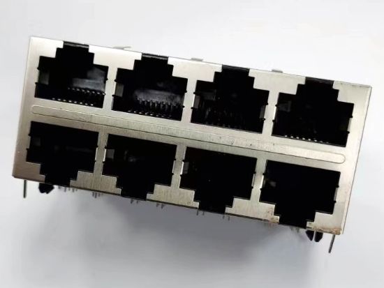 2x4 Stack Side Entry RJ45 Connector | JCON Shielded 8P8C Jack