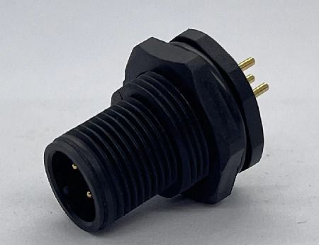 Back Mounted Socket M12 Male Back Mount Plastic Socket 8 Core IP67 | JCON