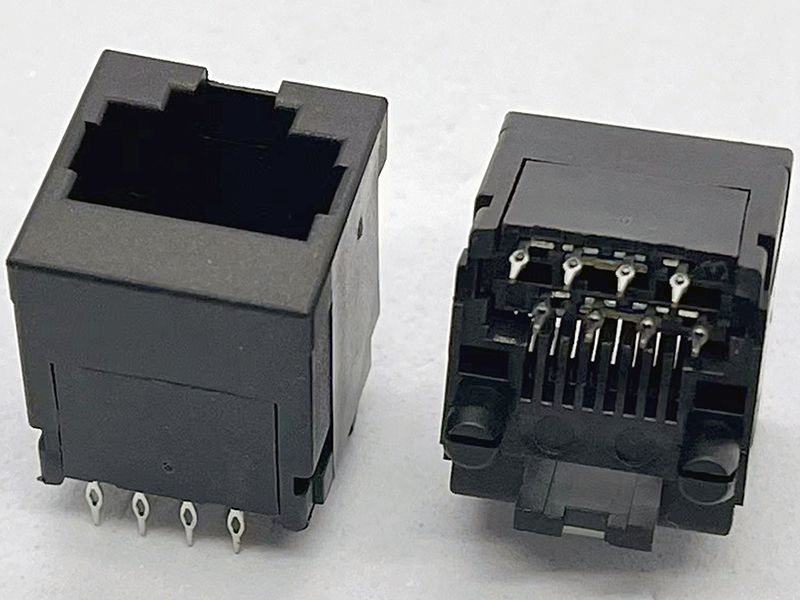 Cat5 Press Fit Top Entry RJ45 Connector | JCON 8P8C PCB Jack