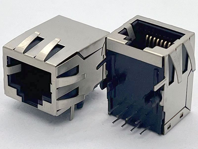 JCON Edge Linking Side Entry RJ45 PCB Jack | Industrial Shielded 8P8C