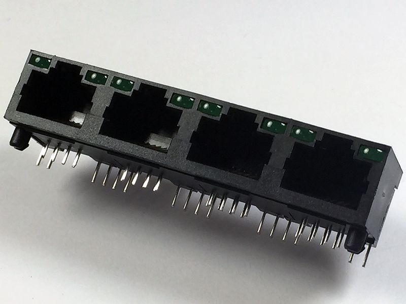 J099410051-G-Y | Swift Link Compact 4-ports Up-latch LED Network RJ45 ...