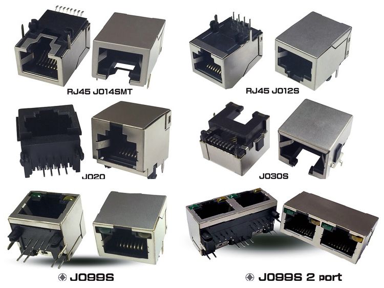 サイドエントリーRJ45コネクタジャック