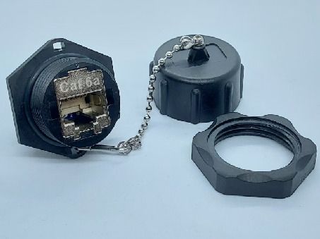 JCON Thread Waterproof Cat6A Keystone RJ45 Jack | IP67 Industrial Connector