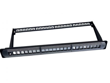 24ポートFTPキーストーンパッチパネル（サポートバー付き） - 24-Ports-FTP-Keystone-Patch-Panel-With-Support-Bar