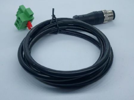 Bloc terminal 3P vers M12 4M X Code L=1000MM (Vue arrière)