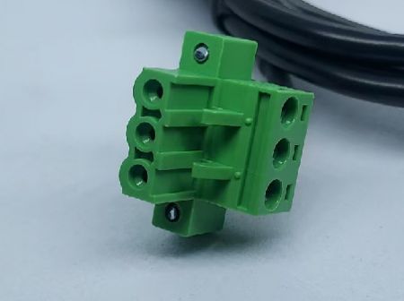 Bloc terminal 3P vers M12 4M X Code L=1000MM (Vue de gauche)