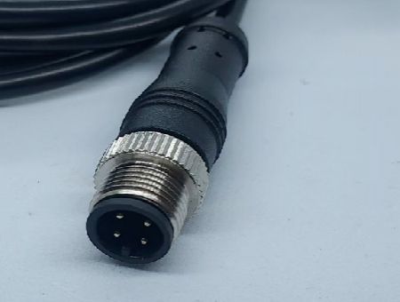 Bloc terminal 3P vers M12 4M X Code L=1000MM (Vue de droite)