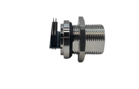 M16 USB 3.1 Gen 2 Typ-C Steckdose, Frontverriegelter gebogener Nadelstecker, Dip-Typ (Seitenansicht)