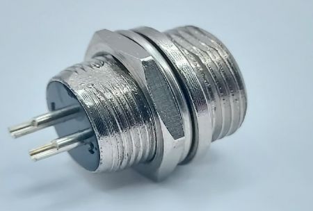 GX12 Aviation Waterproof Socket 2 Male Core (Side view)