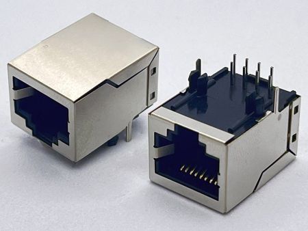 10 / 100 Base Latch-down RJ45 Modular RJ45 Jack Blindado con LED: Amarillo / Verde - 10 / 100 Base Latch-down RJ45 Modular RJ45 Jack Blindado con LED: Amarillo / Verde