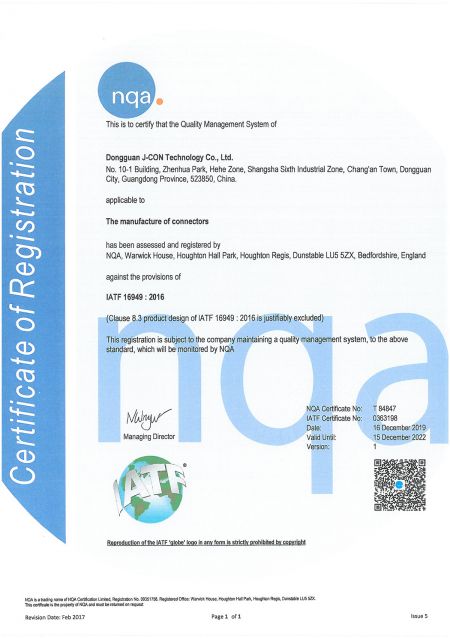 Certificación JCON 16949