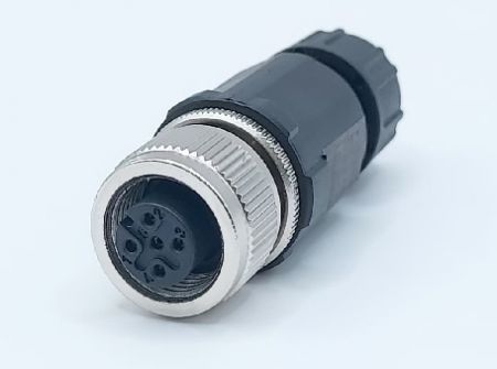 M12 여성 핀 와이어블 나사형 케이블 글랜드 5코어-납땜형 - M12-Female-Pin-Wireable-Screw-Term-Cable-Gland-5-Core-Solder-Type