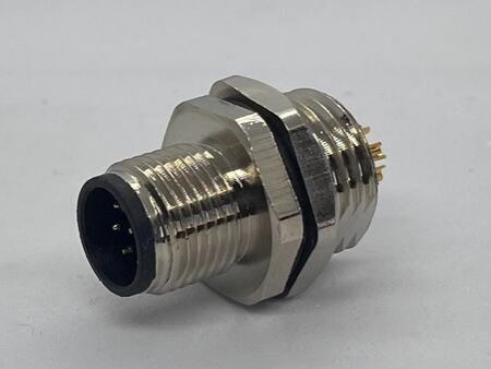 M12オス前面マウントソケット4コア - M12-Male-Front-Mount-Socket-4-core