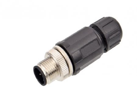 Conector de Parafuso Fêmea M12 com Fiação 5 Núcleos - M12-Male-Wireable-Screw-Term-Socket-5-Core