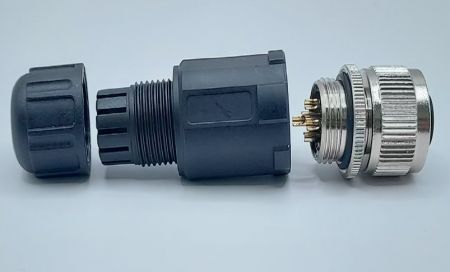 M12 samice pin drátová šroubová koncovka kabelového průchodky 5 jádrový - pájecí typ (boční pohled)