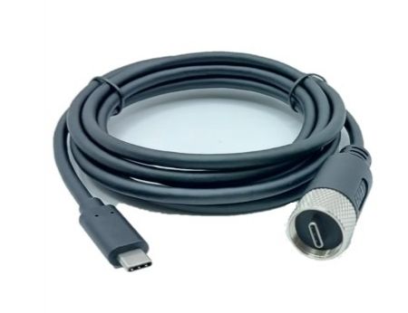 M16 Thread USB 3.0 Type-C Male to IP67 Male Connector with Extended Cable, L=2000mm - M16-Thread-USB-3.0-Type-C-Male-to-IP67-Male-Connector-with-Extended-Cable,-L=2000mm