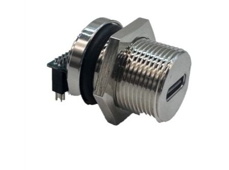 Receptáculo M16 USB 3.1 Gen 2 Tipo-C, conector de aguja curva de bloqueo frontal, tipo dip - Receptáculo-M16-USB-3.1-Gen-2-Tipo-C,-conector-de-aguja-curva-de-bloqueo-frontal,-tipo-dip