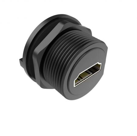 M25 Thread Waterproof HDMI Coupler with Cap - M25 Thread Waterproof HDMI Coupler with Cap