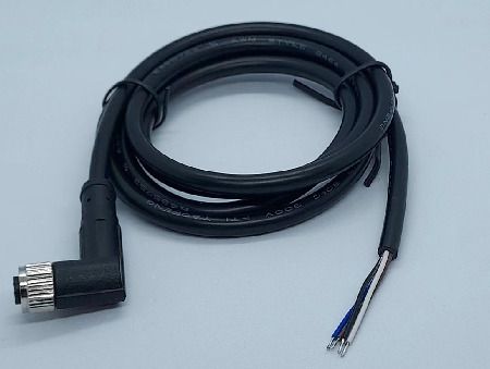 Conector hembra de 4 pines M8 con sobremoldeo de cable PVC, L=1000mm - Conector-hembra-M8-4-pines-sobremoldeo-cable-PVC,-L=1000mm