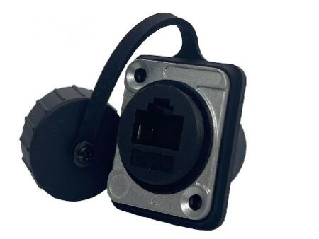 金属防水Dタイプ Cat6A RJ45カプラーソケット - Metal-Waterproof-D-Type-Cat6A-RJ45-Coupler-Socket