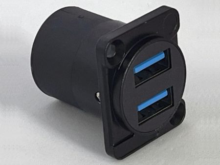 Metall-Doppeldecker-USB-3.0-Kupplung zum Einbau in Bedienfelder - Metall-Doppeldecker-USB-3.0-Kupplung zum Einbau in Bedienfelder