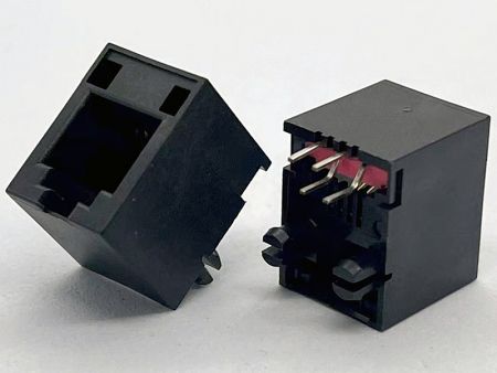 Modularer RJ9-Buchsenstecker mit Top-Einstieg in Mikrogröße - Modularer RJ9-Buchsenstecker mit Top-Einstieg in Mikrogröße