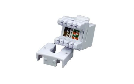 RJ45 8P8C UTP 180° KEYSTONE Cat.6A (Vista traseira)