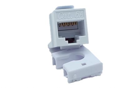 RJ45 8P8C UTP 180° KEYSTONE Cat.6A (Vista frontal)