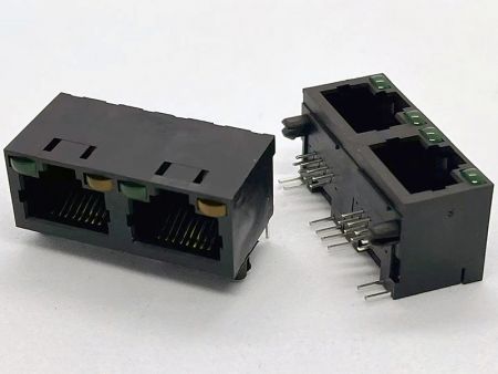 Kompakte 2-Port Latch-Up LED RJ45-Buchse für Switches - Kompakte 2-Port Latch-Up LED RJ45-Buchse für Switches