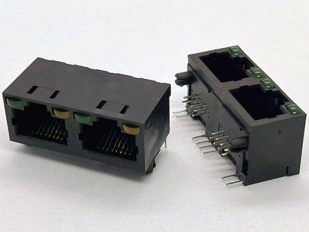 スイッチ用コンパクト2ポートラッチアップLED RJ45ジャック - スイッチ用コンパクト2ポートラッチアップLED RJ45ジャック