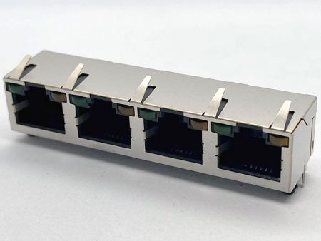 Schlanker LED-4-Port-Up-Latch-RJ45-Anschluss für Rechenzentrumseffizienz - Schlanker LED-4-Port-Up-Latch-RJ45-Anschluss für Rechenzentrumseffizienz