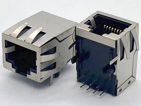Conector RJ45 de entrada lateral para placa de circuito impreso para aplicaciones industriales - Conector RJ45 de entrada lateral para placa de circuito impreso para aplicaciones industriales