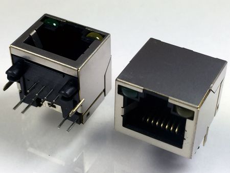 Compact LED RJ45 Connector for Networking Hardware