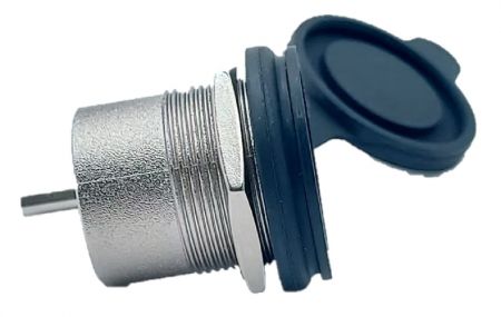 Conector Fêmea para Fêmea Tipo C 3.2 à Prova d'Água Tipo de Trava Traseira M22 (Vista lateral) Rear-Lock-Type-Waterproof-Type-C-3.2-Connector-M22_Back-view.jpg